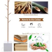 Organizador de Armario Tipo Árbol Morno con 6 Ganchos Bambú y MDF Tamaño 40x30x180cm - details 6