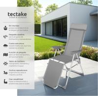 Conjunto Sillas Jardín Exterior de Aluminio, Respaldo Regulable y Reposacabezas, Conjunto Sillas Terraza Resistentes a Intemperie, Transpirable, Patas Reforzadas - 4 Sillas Gris - details 27