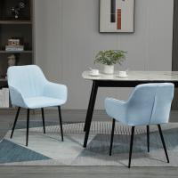 Pack de 2 Sillas de Comedor Sillas Decorativas Tapizadas en Lino Sillas de Cocina con Respaldo Reposabrazos y Patas de Metal para Salón 59,5x56,5x81 cm - details 7