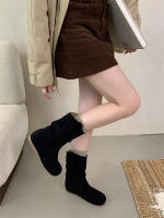 Botas de pila de fondo plano vintage Botas occidentales ajustadas Manga de cabeza redonda - details 20