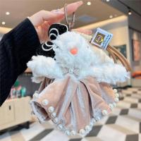 Nuevo Conjunto bonito de pareja, llavero de muñeco de peluche de conejo de orejas caídas y oso Sherry - details 9