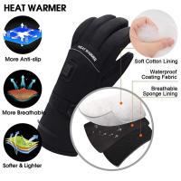 Guantes calefactables eléctricos con batería para invierno cálidos guantes calefactores para motocicleta  impermeables con pantalla táctil calentador de manos para ciclismo y esquí - details 8