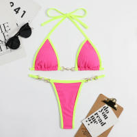 Nuevo traje de baño 2025: traje de baño bikini sexy de color sólido para mujer - details 0