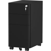 Archivador de Oficina de Metal con 3 Cajones Mueble de Oficina Portátil con Ruedas Blanco - details 13