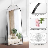 Espejo de Pie Curvado Grande Espejos de Pared con Marco de Oro Aluminio 161 x 52 cm - details 32