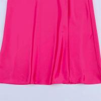 Vestido largo sencillo de verano 2025 con textura satinada asimétrica y temperamento para mujer - details 6