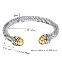 Pulsera para Hombre de Acero Titanio y Cable de Vía, Estilo Hip Hop Punk, Ajustable, Pulida, Ideal como Regalos para Hombre - details 1