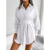 Vestido de blusa de mujer con mangas abullonadas, vestidos de manga larga para mujer, cintura asimétrica, elegante y hermoso - details 14