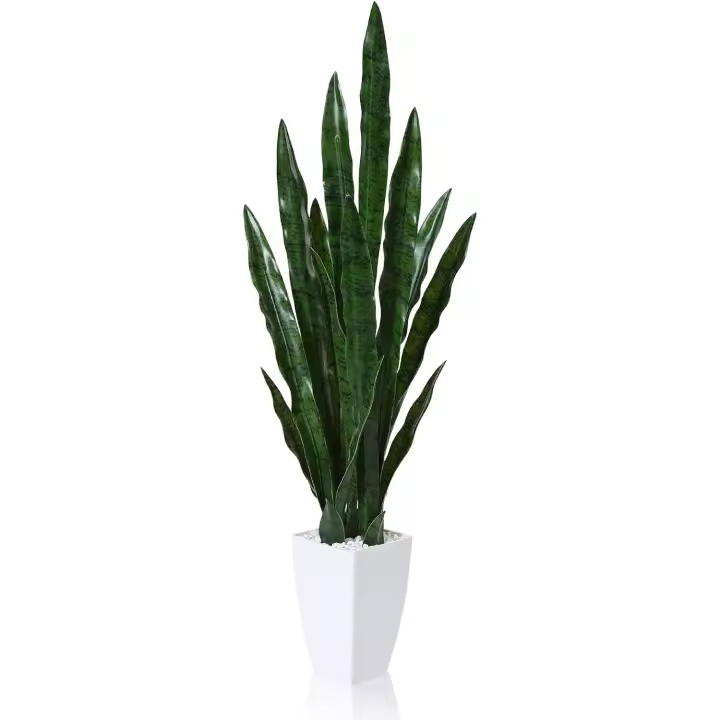 Planta Artificial Grande Decorativas Sanseveria 110 cm Plantas de Plastico Decoración del Hogar（Verde） - 1
