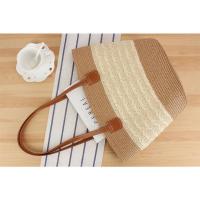 Bolso de hombro de vacaciones versátil tejido a mano con textura premium, de gran capacidad y a rayas. - details 14