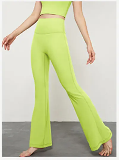 Alo yoga pantalones acampanados sensación desnuda cintura alta elevación de cadera deporte pantalones acampanados desgaste exterior casual slim yoga pantalones - 1