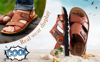 Sandalias de verano para hombre, sandalias de senderismo y montañismo, suela antideslizante, sandalias de cuero para playa, chanclas ergonómicas - details 2
