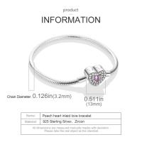 Pulsera de plata de ley 925 con forma de corazón y mariposa para mujer, brazalete de cadena de seguridad, compatible con abalorios originales, joyería - details 36