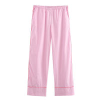 Conjunto de Moda Primaveral para Mujer Ouwu Camisa Corta de Manga Larga con Correa de Cintura Media y Pantalones Anchos - details 8