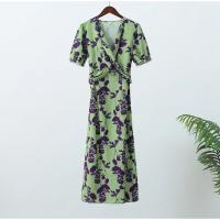 Vestido Largo con Cuello en V para mujer, traje Elegante de Manga corta, Moda de Verano - details 20