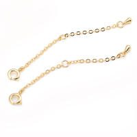Cadenas de latón de Color dorado de 18K con extremo de gota, cadenas extensibles con cierres redondos de resorte, suministros de joyería Diy de alta calidad para mujer - details 8