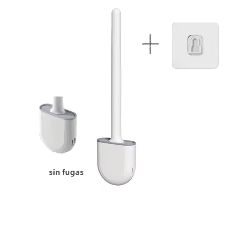 Cepillo de Baño Ecológico Cepillo de Limpieza de Baño de Silicona Suave con Soporte Largo - 1