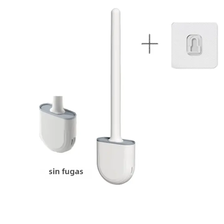 Cepillo de Baño Ecológico Cepillo de Limpieza de Baño de Silicona Suave con Soporte Largo - 1