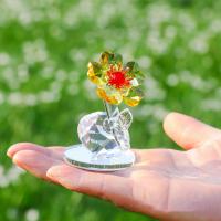 Nueva serie de plantas, estatua de flor de cristal, estatuilla, exquisita decoración de mesa, adorno de coche 3D hecho a mano, decoración del hogar - details 1