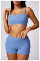 Pantalones cortos de Yoga para mujer, Shorts deportivos elásticos, antideslumbrantes, transpirables, de secado rápido - details 23
