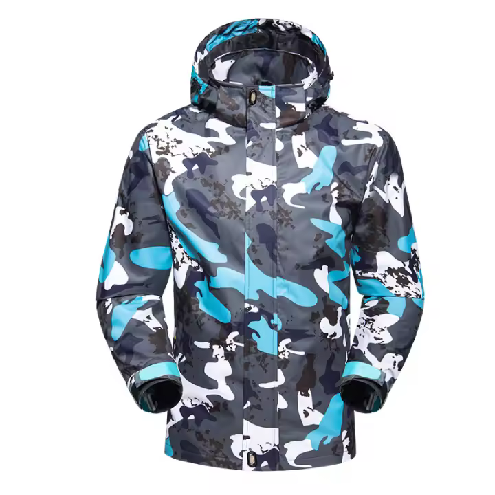 Chaqueta impermeable y transpirable para hombre, para exteriores, senderismo y pesca, chaqueta con capucha de camuflaje desmontable de otoño - 1
