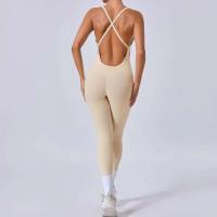 Conjunto de gimnasio para mujer mejorado con acolchado, traje de yoga, ropa deportiva, azul marino beige, 2024 - details 22
