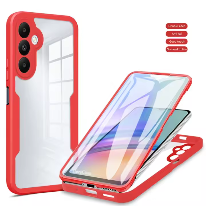 Protector de pantalla de cuerpo completo 360, funda transparente para Samsung Galaxy A05 A05S A15 A25 A35 A55 A06 A16, funda de teléfono a prueba de golpes - 1