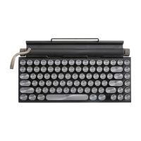 Teclado de máquina de escribir retro Teclado inalámbrico Bluetooth USB Mecánico Punk Teclas para PC de escritorio/portátil/teléfono negro - details 0