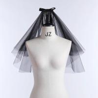 Recién llegado velos de boda de tul velos de novia negros cortos velo de mujer de dos capas accesorios de boda 2025 - details 1