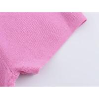 OUWU- Colección Europea Y Americana De 24 Otoño, Nuevo Estilo, Cierre De Botón, Decoración De Volantes, Cuello Redondo, Manga Corta, Top De Punto Para Mujer - details 5