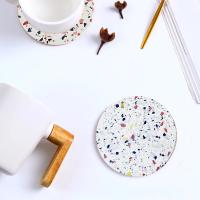 Posavasos de cerámica absorbente con patrón de terrazo, decoración moderna para mesa de centro, gran regalo de inauguración de la casa - details 5