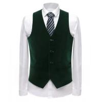 Chaleco de terciopelo para hombre con cuello en V, chalecos de traje formales, chalecos de traje de un solo pecho de moda para hombre, chaqueta sin mangas con bolsillos - details 8