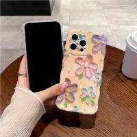 Funda de iPhone 15 Pro Max Pintura al Óleo de Luz Azul Arco Iris Flor Mariposa - details 38