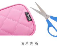 Mini bolsa de almacenamiento para cosméticos, bolsa de almacenamiento portátil negra para cosméticos, bolsa pequeña para cosméticos con rombos - details 9
