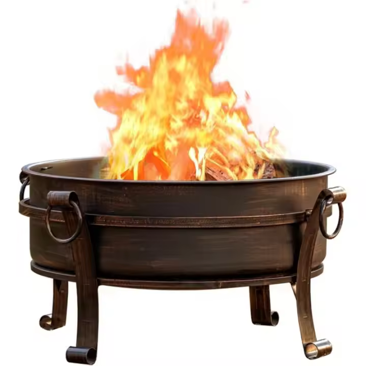 EcoNook Tapa para parrilla de 36 pulgadas, mesa redonda para chimenea, parrilla 3 en 1, parrillas de leña resistentes para exteriores con pótico de fuego, - 1