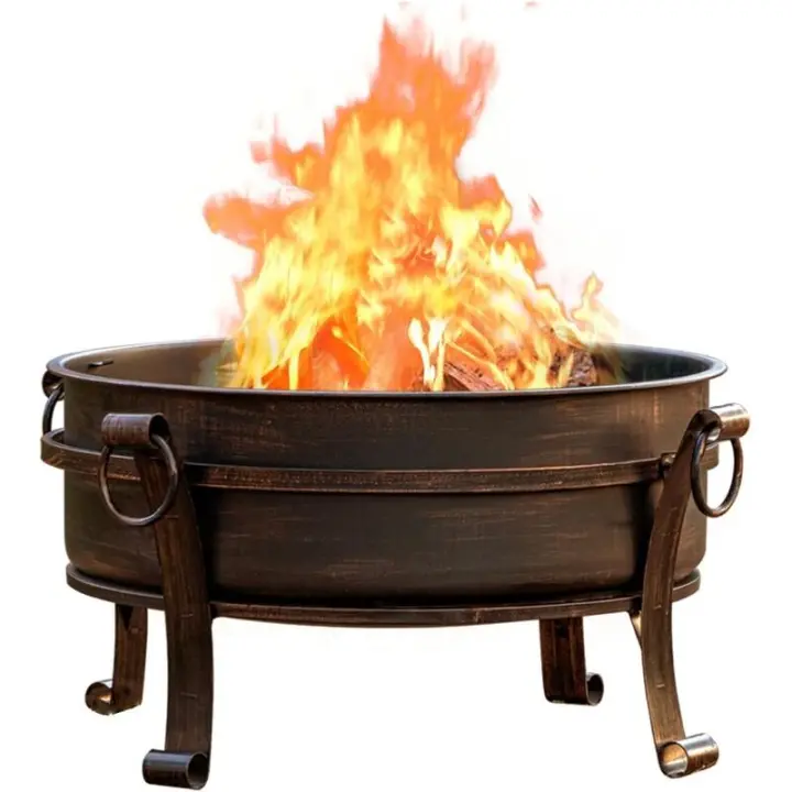 EcoNook Tapa para parrilla de 36 pulgadas, mesa redonda para chimenea, parrilla 3 en 1, parrillas de leña resistentes para exteriores con pótico de fuego, - 1