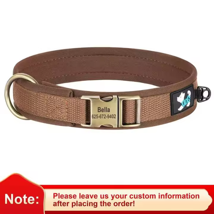 Collares de Nylon Suaves Acolchados para Perros Identificación de Mascotas Duradera - 1