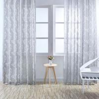 Tratamiento de ventana, cortina transparente con patrón de hojas de gasa, cortinas de ventana románticas elegantes, cortina de tul suave de estilo Pastoral para dormitorio - details 4