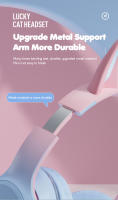 Auriculares inalámbricos RGB con bonito gato para niñas, regalos para niños, auriculares con micrófono, estéreo, música, juegos, luces de Control - details 9