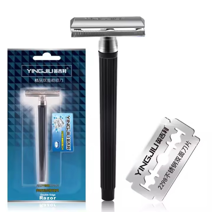 Afeitadora de Seguridad Doble con Borde de Acero Inoxidable para Hombres Herramienta de Eliminación de Vello Manual - 1