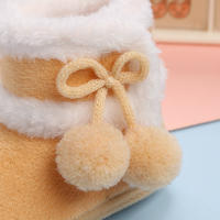 Botines suaves para bebé y niño, botas de nieve con pompón sólido, zapatos cómodos de moda, recién nacidos - details 2