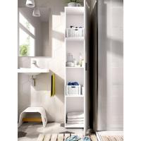 Armario Multiusos 1 Puerta, Madera de ingeniería, Blanco, 39x190x35cm - details 1