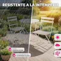 Juego de Muebles de Jardín Exterior Mesa de Bistro y 2 Sillas Plegables Antideslizantes - details 17