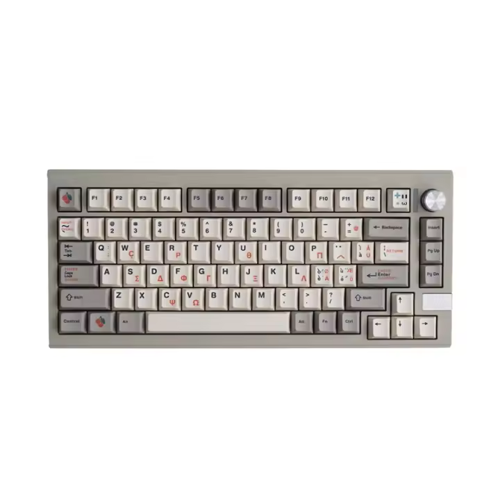 Teclas de teclado mecánico Retro, 9009 teclas, Material PBT, sublimación, perfil Cherry, gris y blanco, griego, 136 - 1