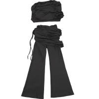 Wind-Camiseta de cuello redondo doblada personalizada para mujer, conjunto de pantalones Micro Pull irregulares de Color sólido, Otoño/Invierno, novedad de 2024 - details 23