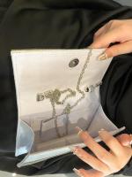 Bolso de plata con diamantes de imitación completo Bolso de noche de banquete de celebridad de moda - details 4