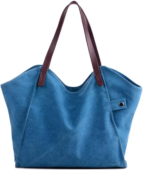 Bolso de mano de tela para mujer, bolso de hombro de lona, bolso de mano con asa superior, bolso de viaje, bolso cruzado de gran capacidad - 1