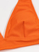 Bikini unicolor para mujer, traje de baño Sexy, conjunto de Bikini con Push-up, traje de baño brasileño, ropa de playa para verano - details 6