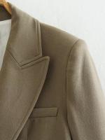 TRAFZA-traje elegante de manga larga para mujer, traje con cuello, Bolsillo falso, decorado, Color sólido, estilo callejero, prendas de vestir exteriores informales - details 41