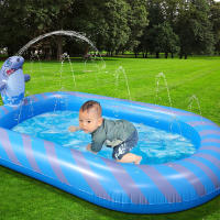 Piscina aspersora inflable para niños aspersor de dinosaurios piscina para niños patio trasero almohadilla rociadora piscina juguetes acuáticos al aire libre - details 4